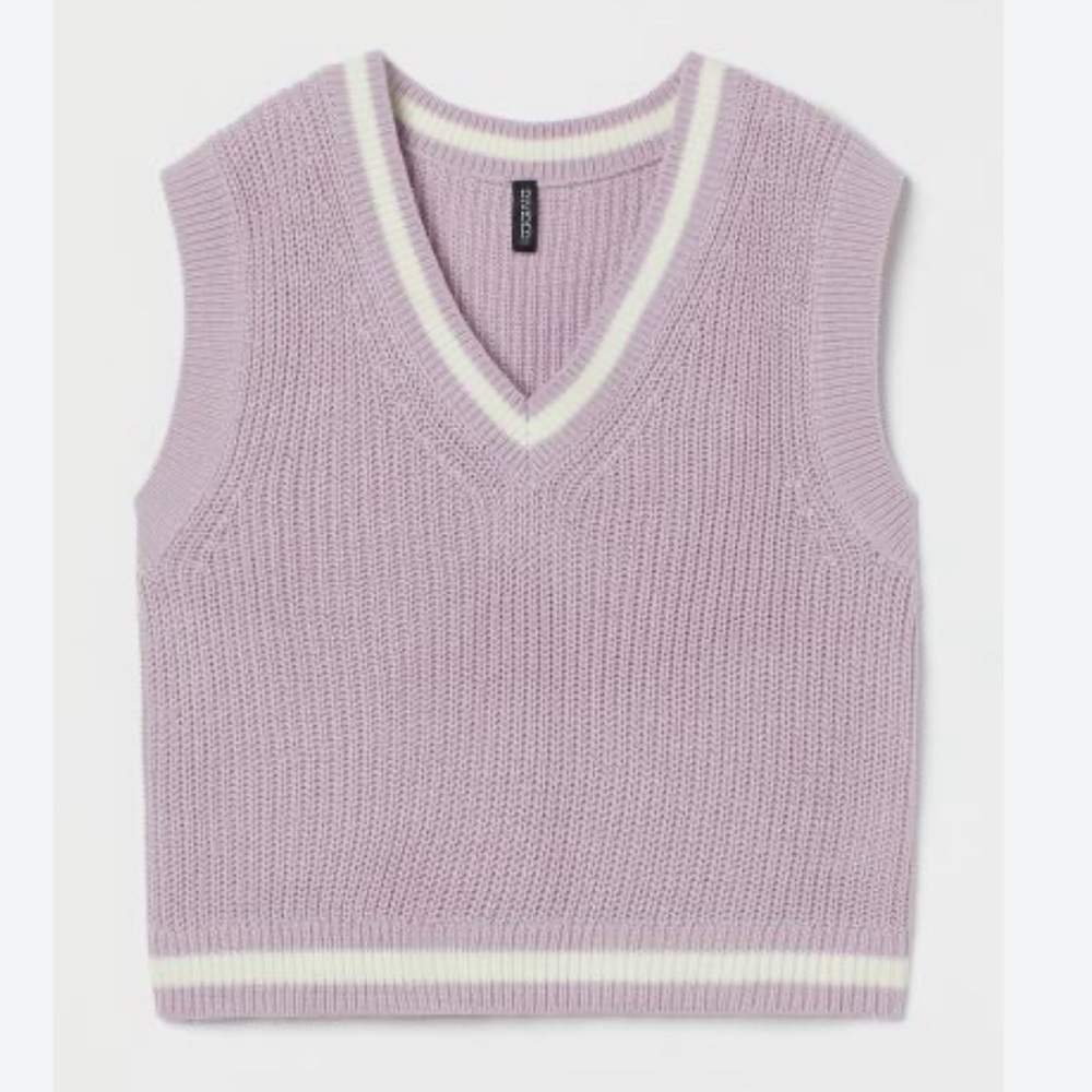 like new, worn once, Urban Outfitters light purple and white knit sweater vest